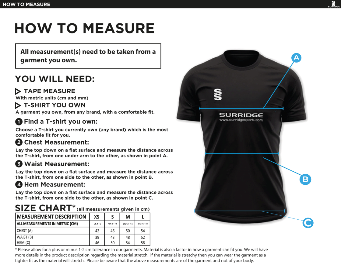 University of Warwick - Students T-Shirt - Women's Fit - Size Guide