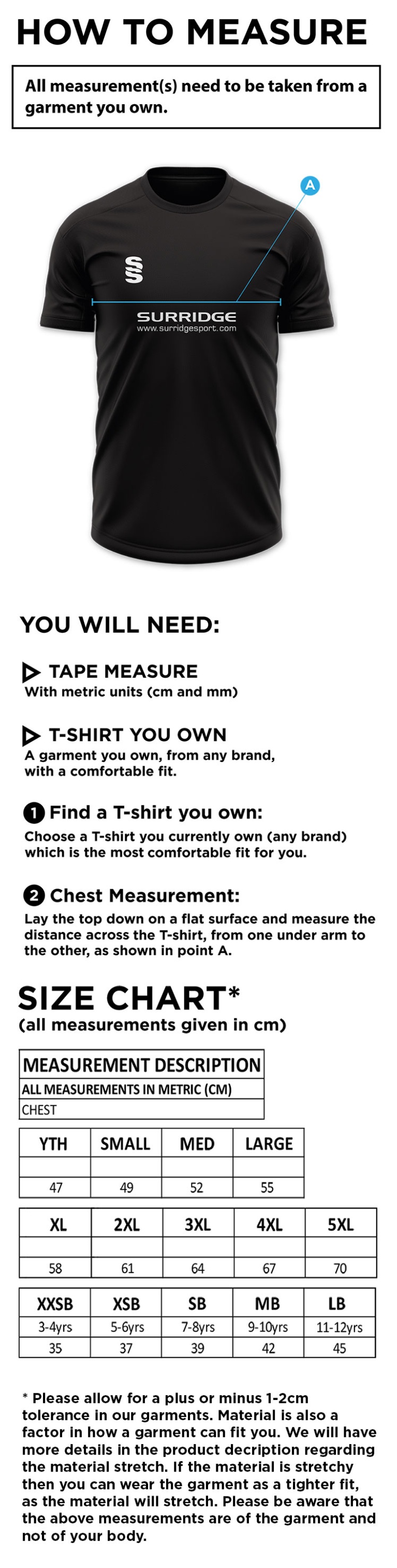 University of Warwick - Dual Games Shirt - Unisex Fit SU - Size Guide