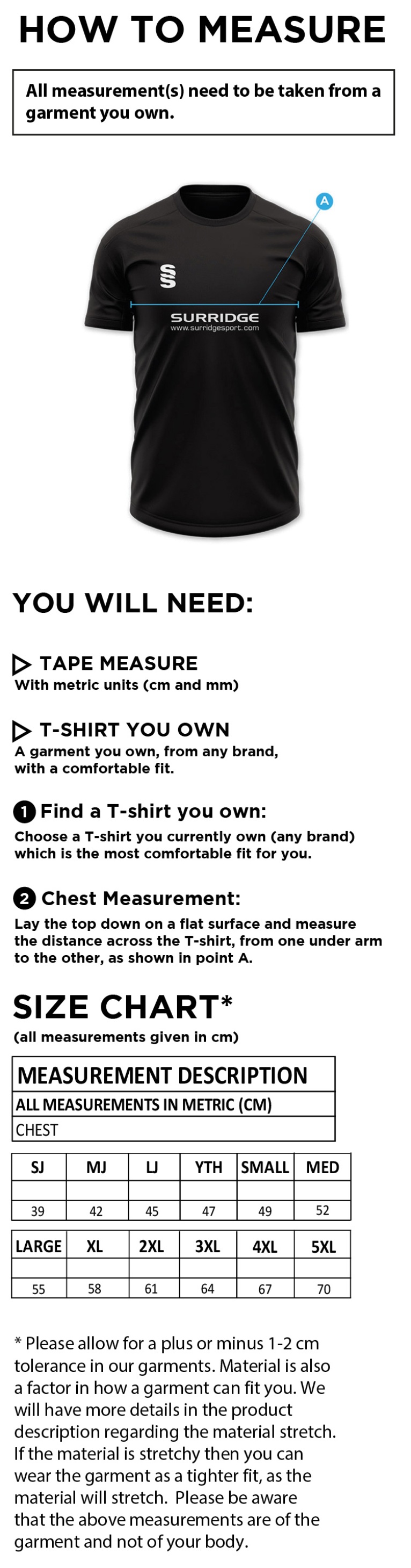 University of Warwick - Impact T-Shirt - Unisex Fit SU - Size Guide