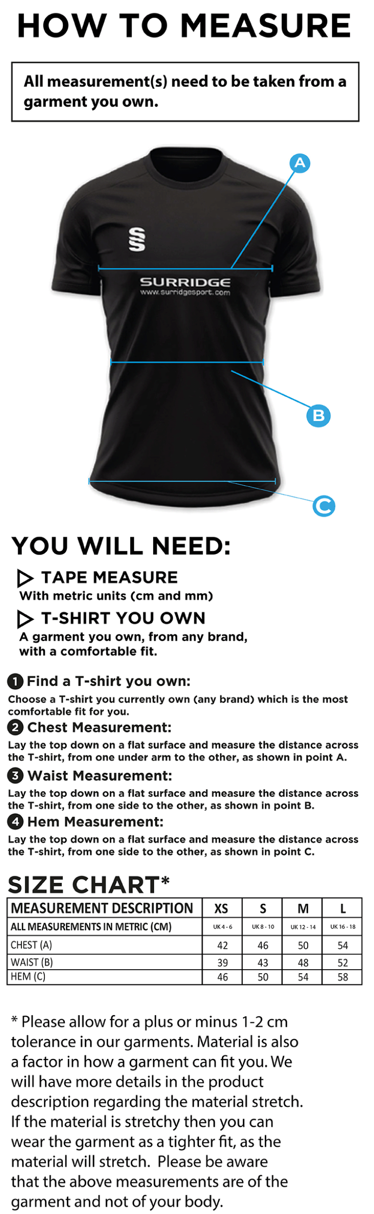 University of Warwick - Dual Games Shirt - Women's Fit SU - Size Guide