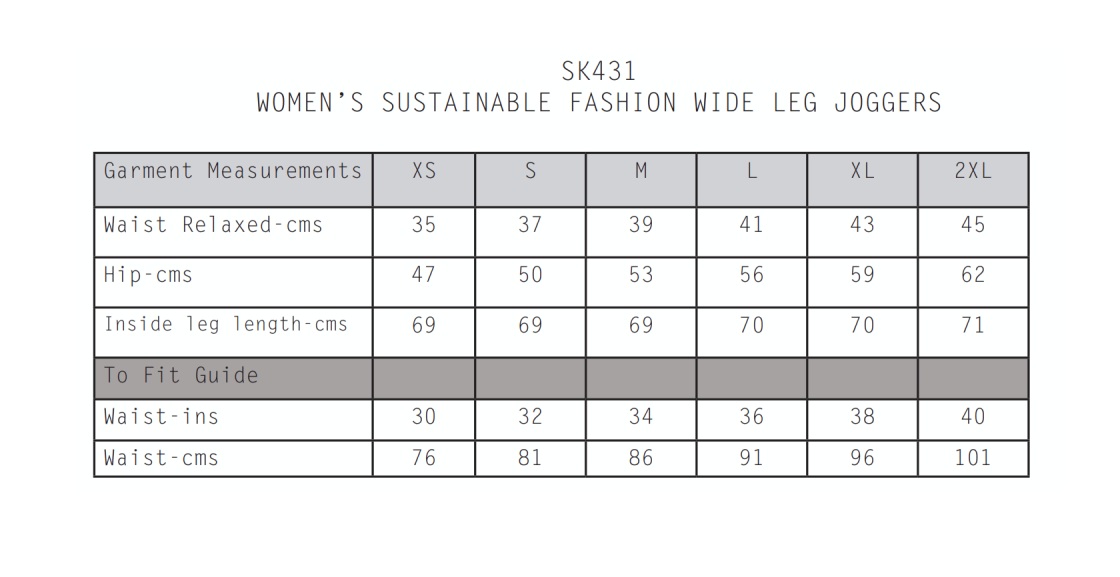University of Warwick -Wide Leg Joggers - Unisex Fit - Size Guide