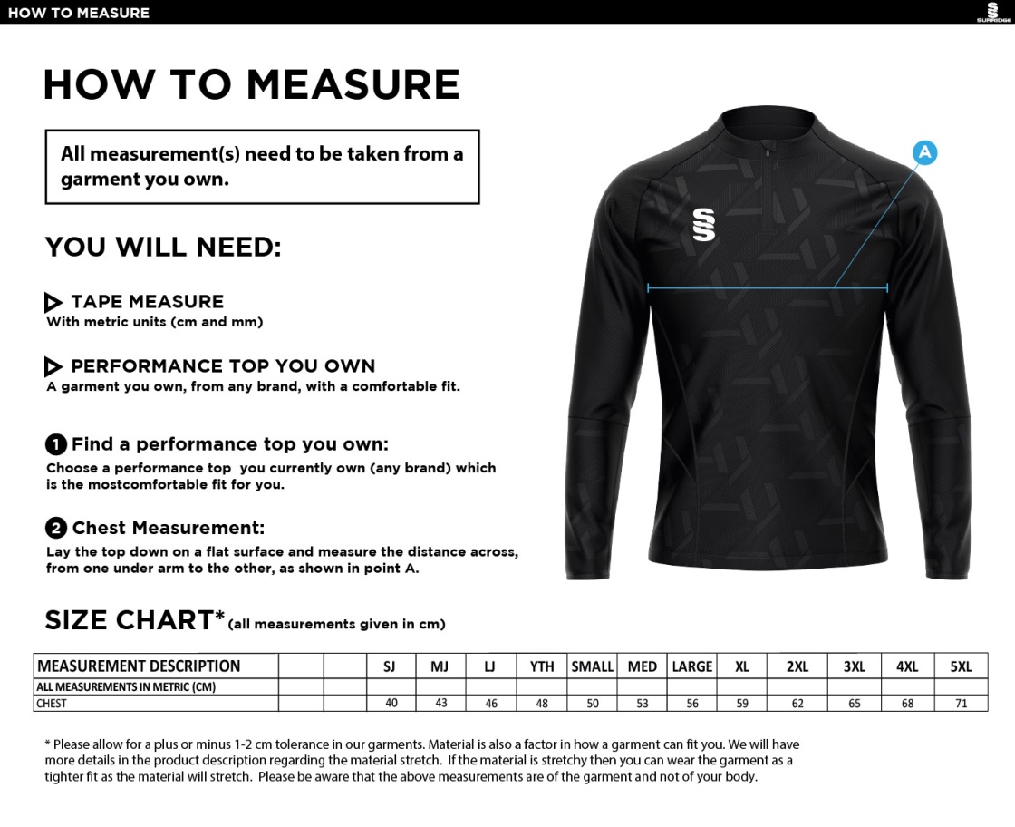 University of Warwick - Impact Performance Top - Unisex Fit SU - Size Guide